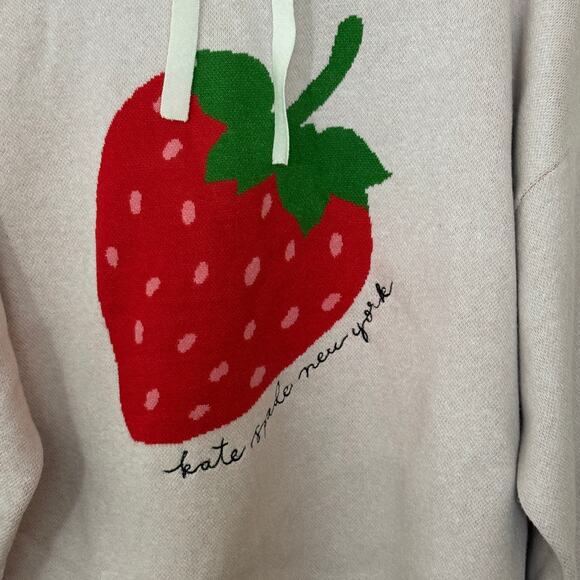 NWT Kate Spade x Target Strawberry Hoodie XL Cream Limited Edition Pullover - Picture 8 of 12